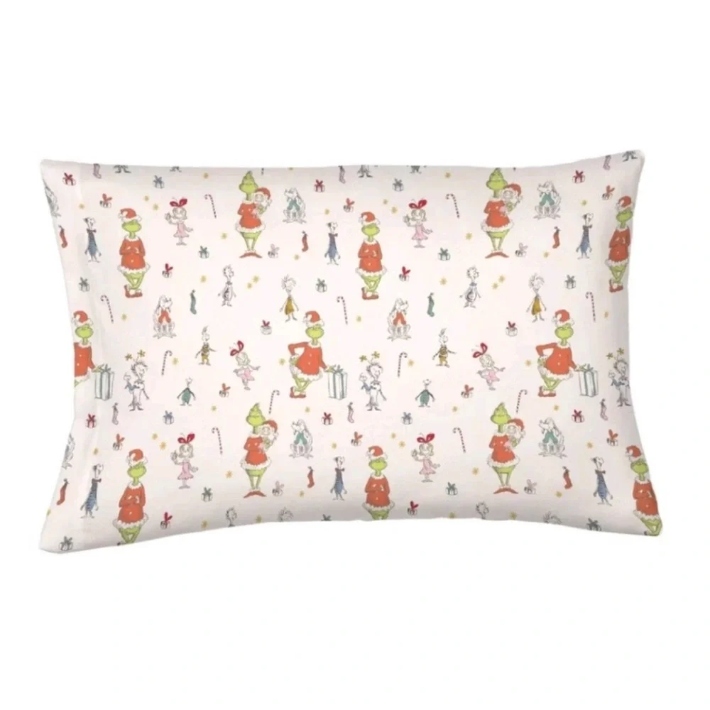 The Grinch 4pc Queen Sheet Set w/ Pillowcases Flat & Fitted Target Holiday NEW